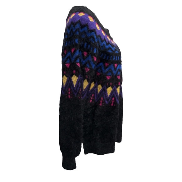 Time and Tru Fair Isle Sweater Black Multicolor Size XXL (20) - Picture 5 of 10